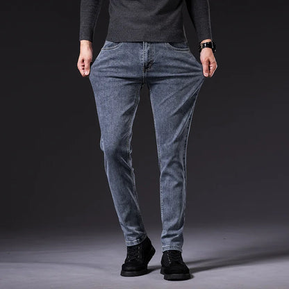 Herren-Jeans 2022 Großhandel Hochwertige Retro-Jeans in Schwarz für Herren, gewaschen, locker geschnitten, mit elastischem Bund