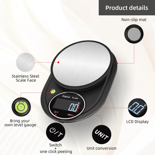Wholesale 3kg 0.1g Accuracy Stainless Steel Platform Multifunction Kitchen Scale Digital Food Scale
