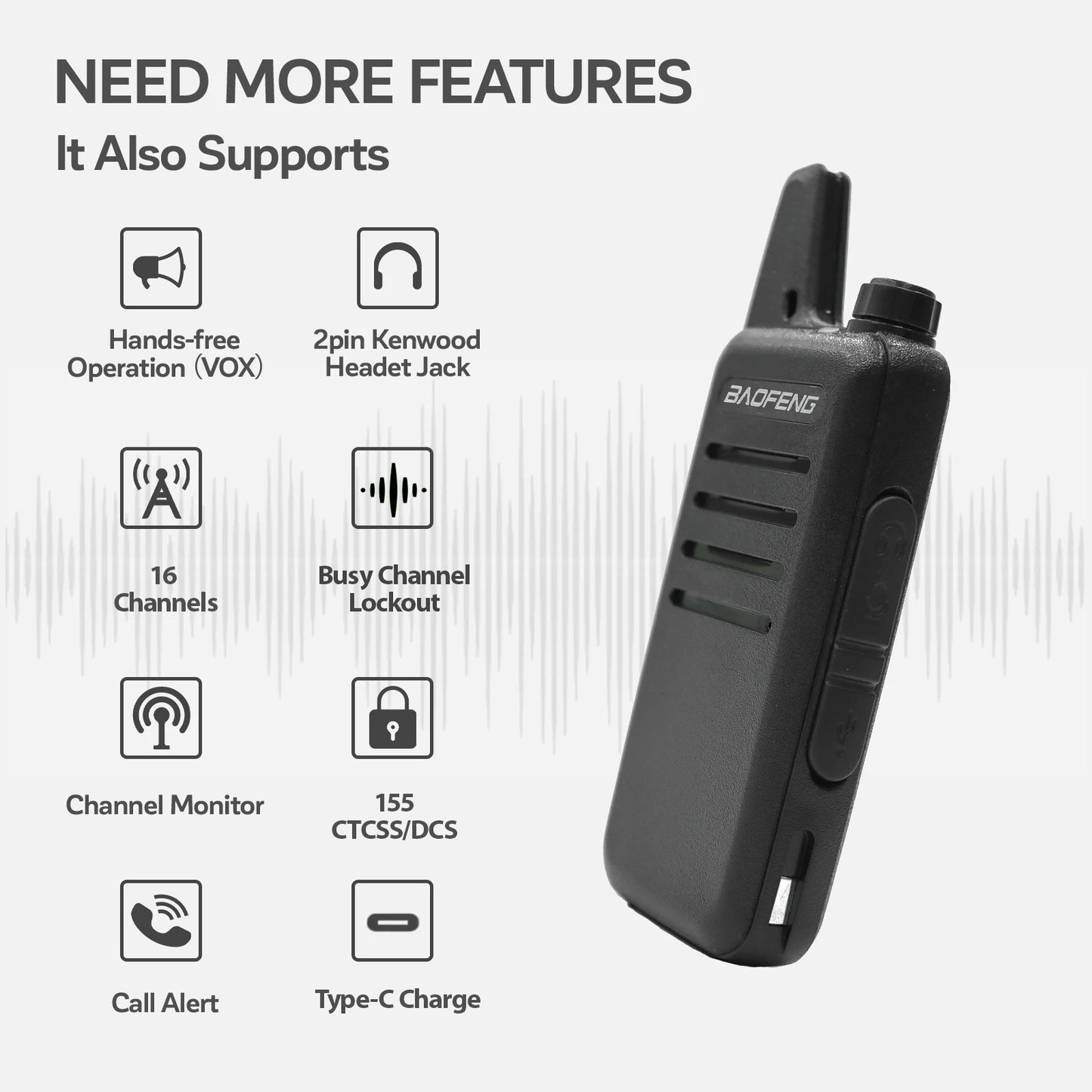 2pcs Baofeng VT-C2 Hot Selling Mini Radio 2W/0.5w PMR FRS Outdoor Handheld Device UHF Walkie Talkie