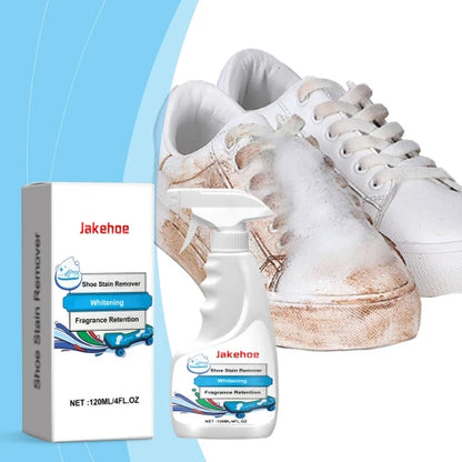 Jakehoe With Decontamination Foam Spray Small White Shoes Sneakers The Upper Stains Yellow Edge Bright Clean