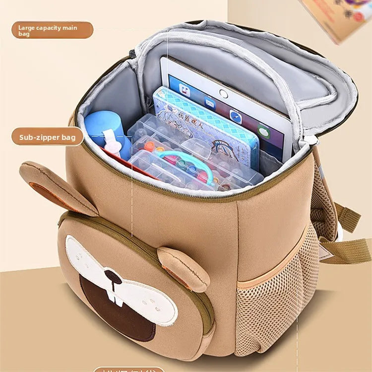 Lightweight Double Shoulder Backpack for Boys Sesame Cartoon Design Kindergarten New Year Gift Mini Diving Material School Bag