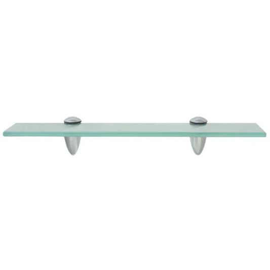 W2B VidaXL Modern Design Clear Tempered Safety Glass Floating Shelf Zinc Alloy with Polished Finish for Hotels and Apartments