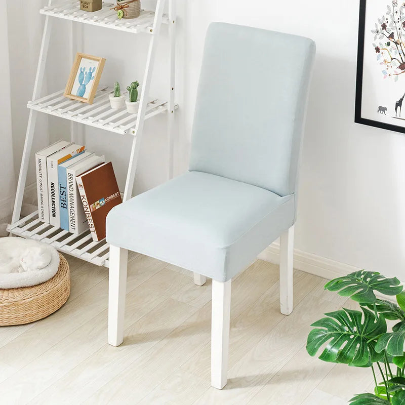 Simple Modern Household Dining Chair Slipcover Half-Pack Stretch Polyester Cover Wear-Resistant and Dustproof