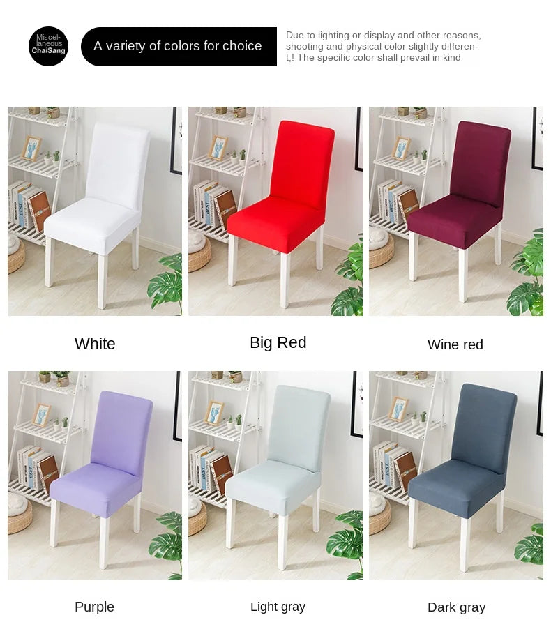 Simple Modern Household Dining Chair Slipcover Half-Pack Stretch Polyester Cover Wear-Resistant and Dustproof