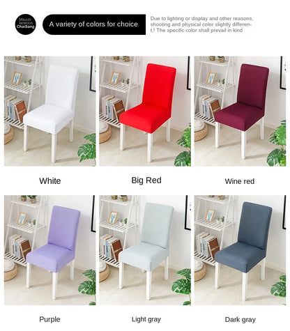 Simple Modern Household Dining Chair Slipcover Half-Pack Stretch Polyester Cover Wear-Resistant and Dustproof