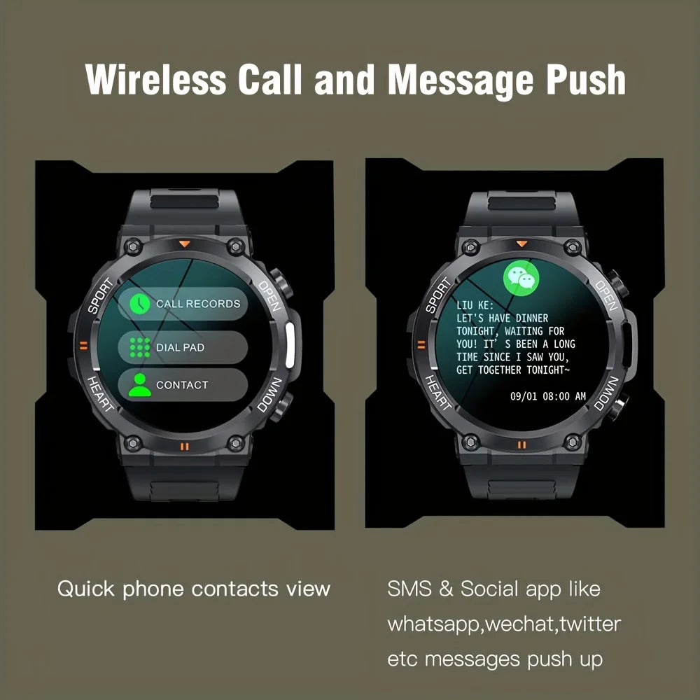 SENBONO Men Smart Watch Round Big Screen Wireless Dial Answer Call Fitness Tracker Outdoor Sports Smartwatch for IPhone Android