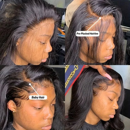 Yaki Raw Human Hair Wig Brazilian Kinky Straight Lace Closure Wigs for Women Pre-plucked 13*4 Lace Frontal Yaki Wigs