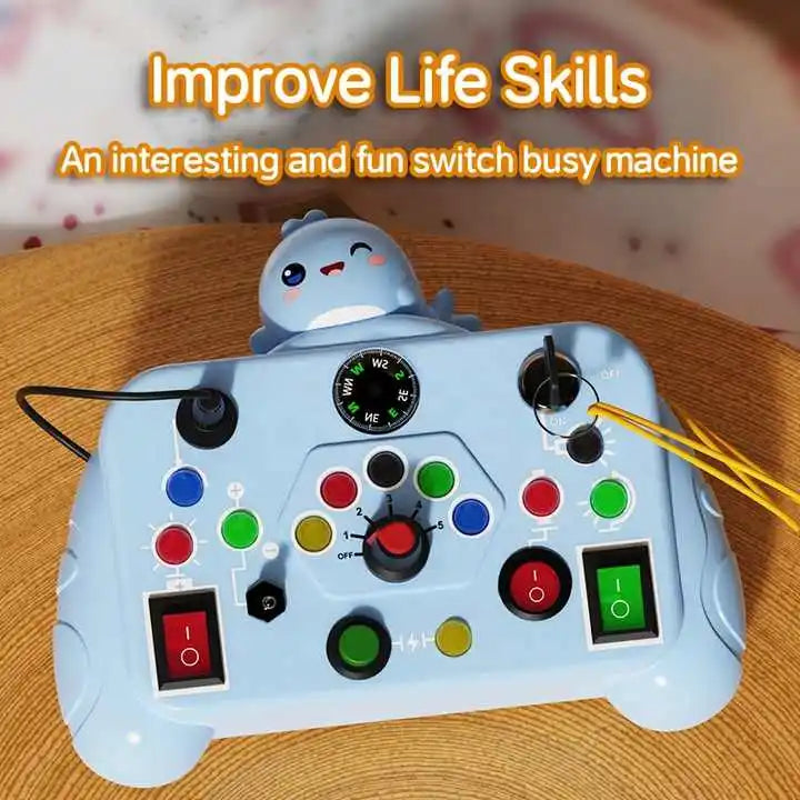 Unisex Kids Busy Machine Montessori Early Learning Puzzle Game 5-7 Years Age Switch Light Enlightenment Cognitive Intelligence