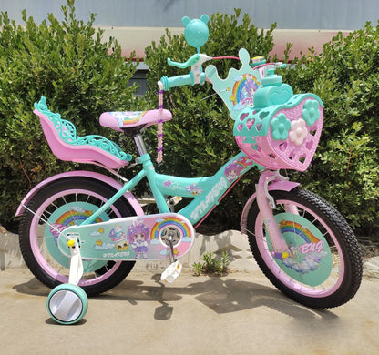 New Design Flower Style 12" 14" 16" Baby Girls Kids Bike with Doll Seat for 4 5 6 7 Years Old Children