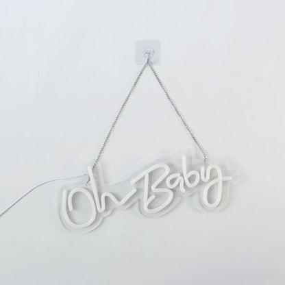 Oh Baby Creative Neon Sign LED Luminous Letter Style Atmosphere Decoration Acrylic