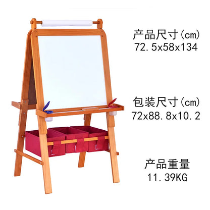 Children's Double-Sided Magnetic Drawing Board Multi-Function Number Letter Wooden Writing Board Small Blackboard for Graffiti