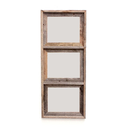 HMS 8 X 10 Gray Reclaimed Wood Picture Frame Three Slot Hanging Design
