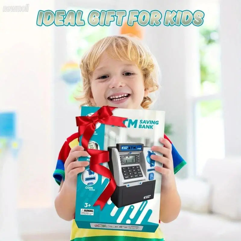 Interactive Plastic ATM Piggy Bank for Children Fun Real ATM Features Engaging Monetary Learning Game for Kids