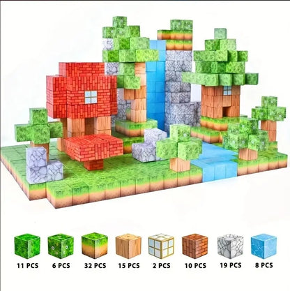 103pcs Magnetic Block Puzzles DIY Educational Assembly Building Blocks Bagnetic Attraction 2.5cm Large Particle Kids Toys