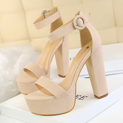 Big Tree 13.5 CM Heel Women Pumps High Heels New Ladies Shoes Fashion Women Sandals Sexy Platform Sandals square Heel Summer