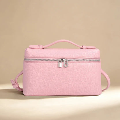 Signature Chic Lunch Bag Versatile Single-Shoulder Pu Cosmetic Bag Women Niche Elegant Crossbody Box Purse Zipper Small