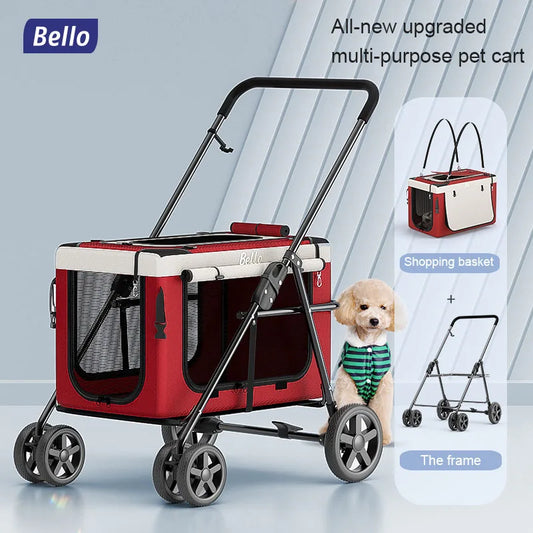 (Ready to Ship) Cheap Wholesale Manufacture Pet Stroller Detachable Carrier Multipurpose Dog Stroller with Private Space