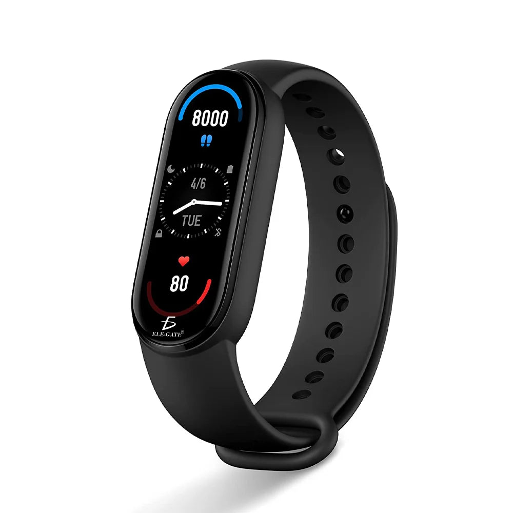 ELEGATE Smart Band WCH.M6 Heart Rate Monitor Fitness Tracker 1.5 LCD Display for Connectivity Water Resistant Lithium