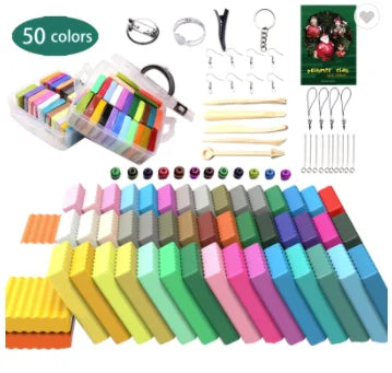 50 Colors Best Selling Set OEM Fun Colorful Polymer Clay Oven Bake