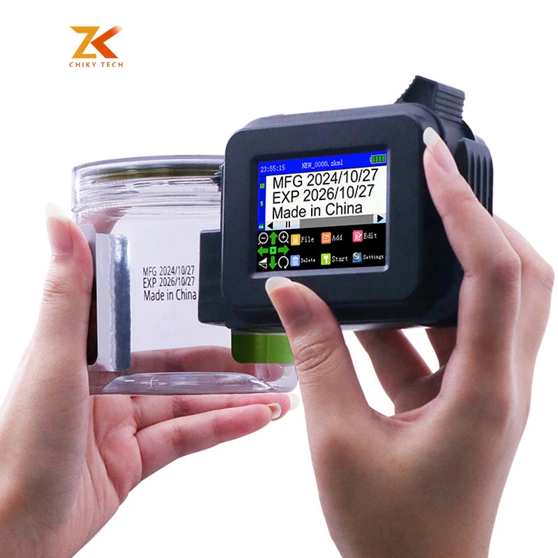 Plastic Bags Glass Bottle Manual Portable Inkjet Expiry Date Mini Date Printer With Fast Dry Ink