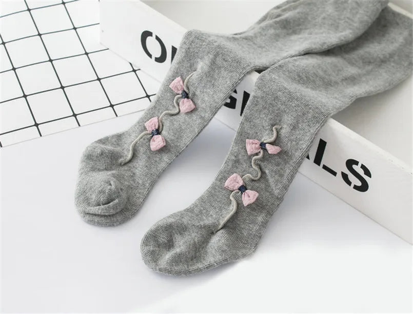 0-3Yrs Newborn baby girls pantyhose velvet ribbon bowknot design kids leggings for girls clothes toddler baby stocking children