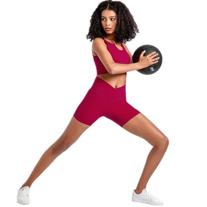 Xsunwing New Gymwear Clothing Fitness Workout Yoga Biker Shorts V Cut Waist Seamless Scrunch Butt Running Shorts Women WLQ2201