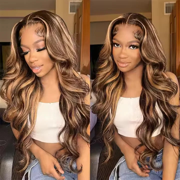 Wholesale Highlight Color 5x5 HD Transparent Lace Frontal Wig Raw Brazilian Virgin Hair Wig Cuticle Aligned 100% Human Hair Wigs