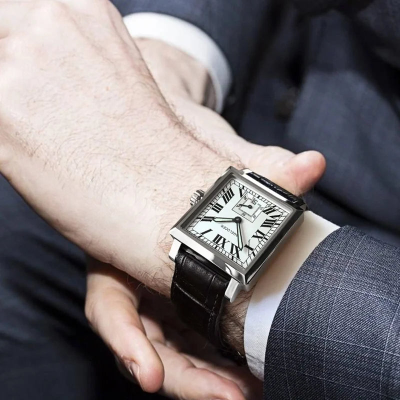 AGELOCER Original Codex Watch Men's Luxury square Business Formal Automatic Mechanical Watch Birthday Gift for Men