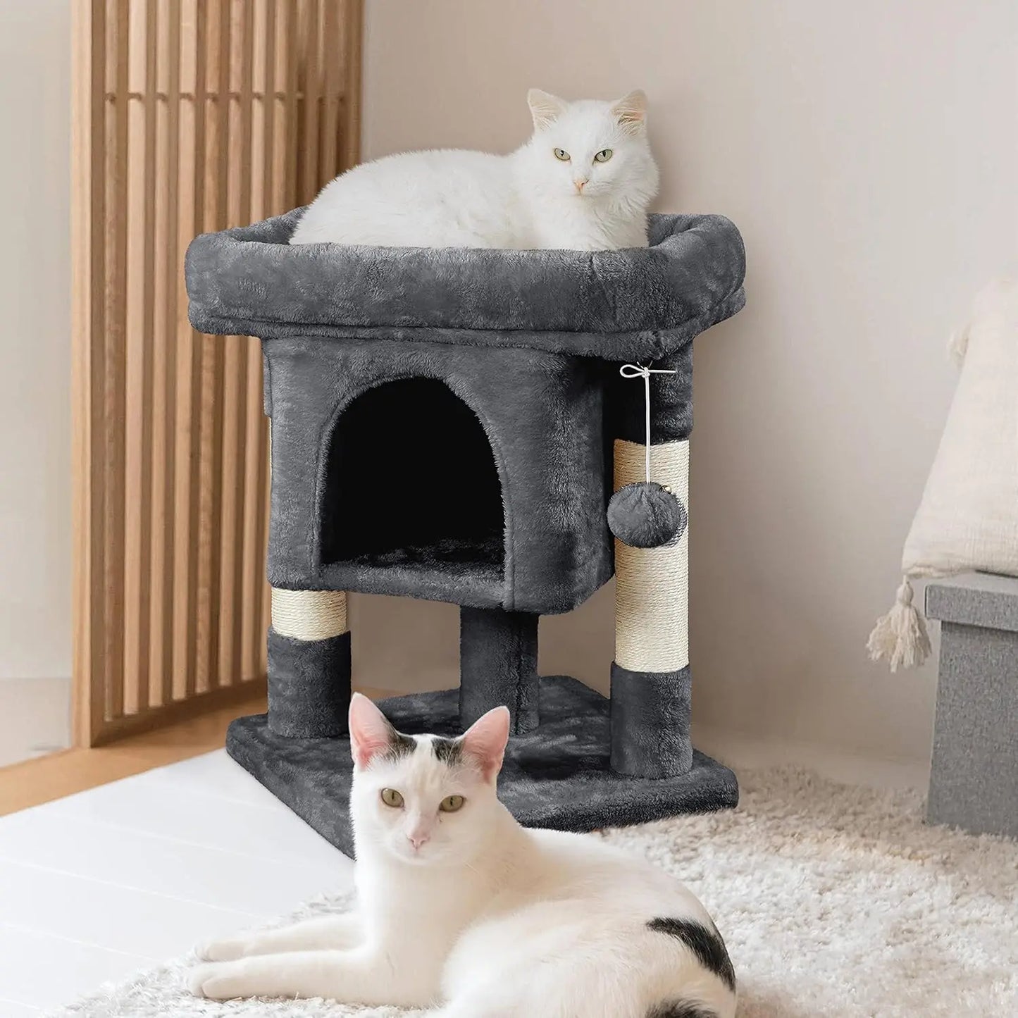 Hot Sale 23.5 Inches Cat Tree Tower Dark Gray Condo Sisal-Covered Scratching Posts Furniture for Pet Activity Cat House