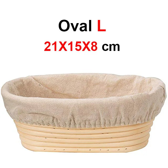 UPORS Rattan Bread Proofing Basket Natural Oval Rattan Wicker Dough Fermentation Sourdough Banneton Bread Basket for Baking