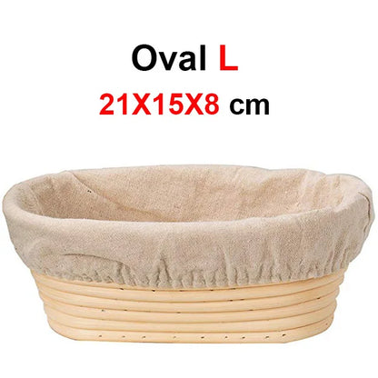 UPORS Rattan Bread Proofing Basket Natural Oval Rattan Wicker Dough Fermentation Sourdough Banneton Bread Basket for Baking