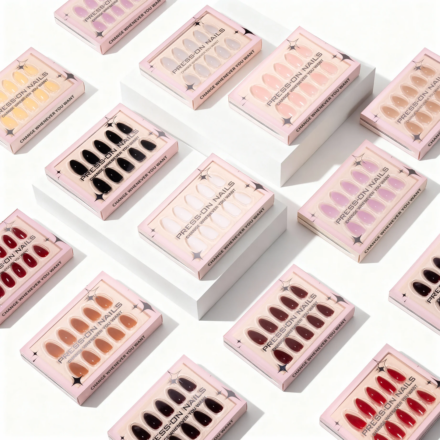 Solid Color press on nails wholesale short fake nails high quality false nails acrylic pmma  custom label Drop Shipping