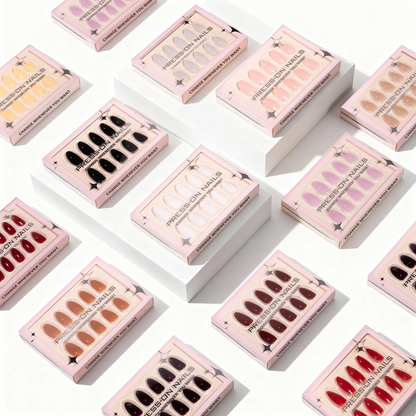 Solid Color press on nails wholesale short fake nails high quality false nails acrylic pmma  custom label Drop Shipping