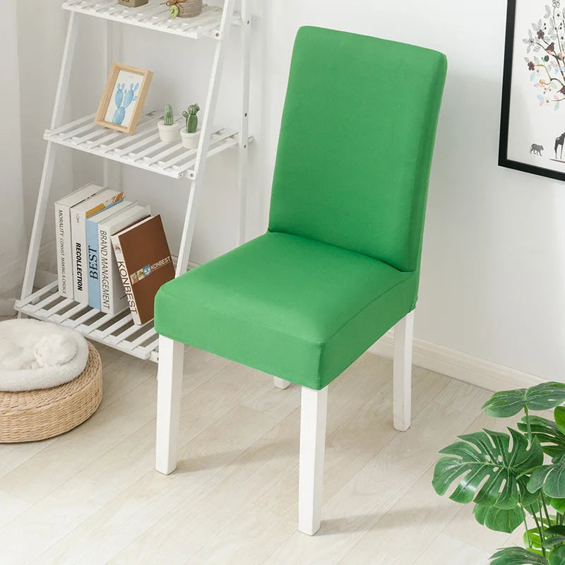 Simple Modern Household Dining Chair Slipcover Half-Pack Stretch Polyester Cover Wear-Resistant and Dustproof