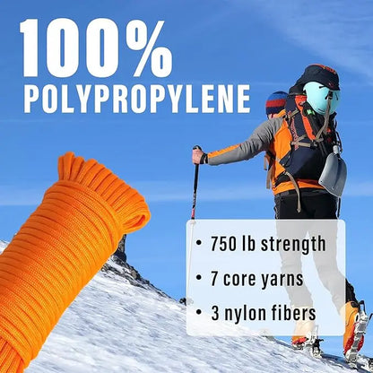 Braid 7 Strand Outdoor Survival Paracord Polyester RopeHeavy Duty Ropes High Strength Perfect for Clothesrope Camping Hiking