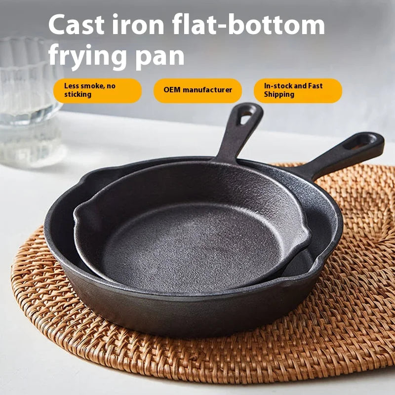 Best-selling Household Cast Iron Enamel Pots Ceramic Non-stick Pans Multi-functional Stew Pots Flat-bottom Pans