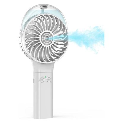Foldable Handheld Misting Fan 3000mAh USB Rechargeable with Water Tank Spray Function