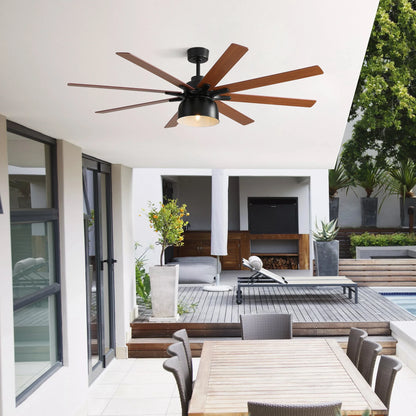 USA in Stock 66 Inch Industrial Ceiling Fan Modern Indoor Outdoor Ceiling Fan With Light and Remote Control