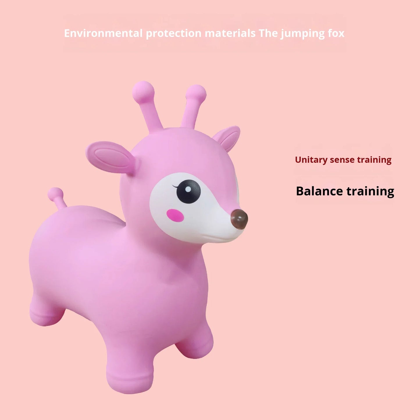 Fox Jumping Horse Pvc Inflatable Thickened Hopping Horse Children's Small Ride-On Toy for 2-4 Years Old