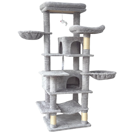 [New Arrivals] Cat Tree MDF Classic Large Perch Style Indoor Playground with Removable Washable Cushion Free Shipping to USA