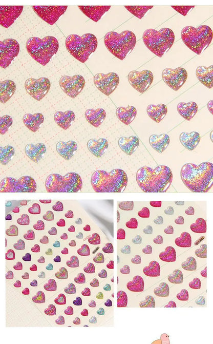 Glitter Magic Crystal Love Star Sticker 3D Shiny Gem Three-Dimensional Sticker Phone Notebook Diary DIY Gift Decoration For Girl