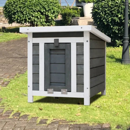 Luxury Weatherproof Wooden Pet House FCJ Rabbit Hutch Lockable Openable Door for Small Animals Including Cats Indoor Outdoor Use