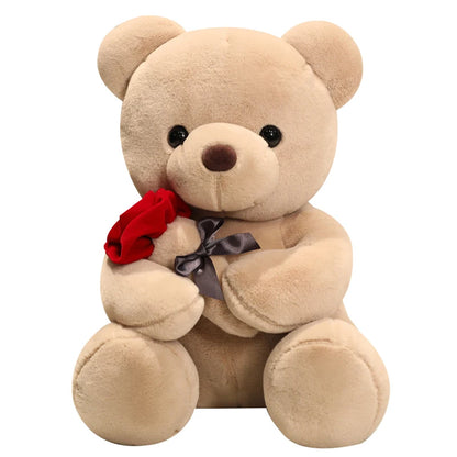 High Quantity Valentine's Day Confession Gift Cute Rose Bear Doll Super Soft Plush Toy Little Bear Stuffed Animal Girlfriend