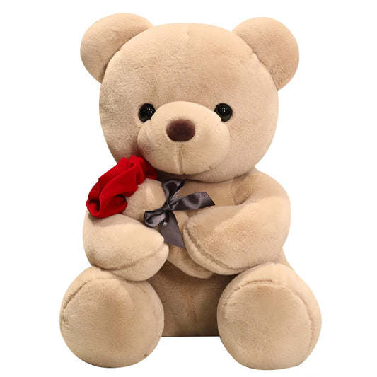 High Quantity Valentine's Day Confession Gift Cute Rose Bear Doll Super Soft Plush Toy Little Bear Stuffed Animal Girlfriend