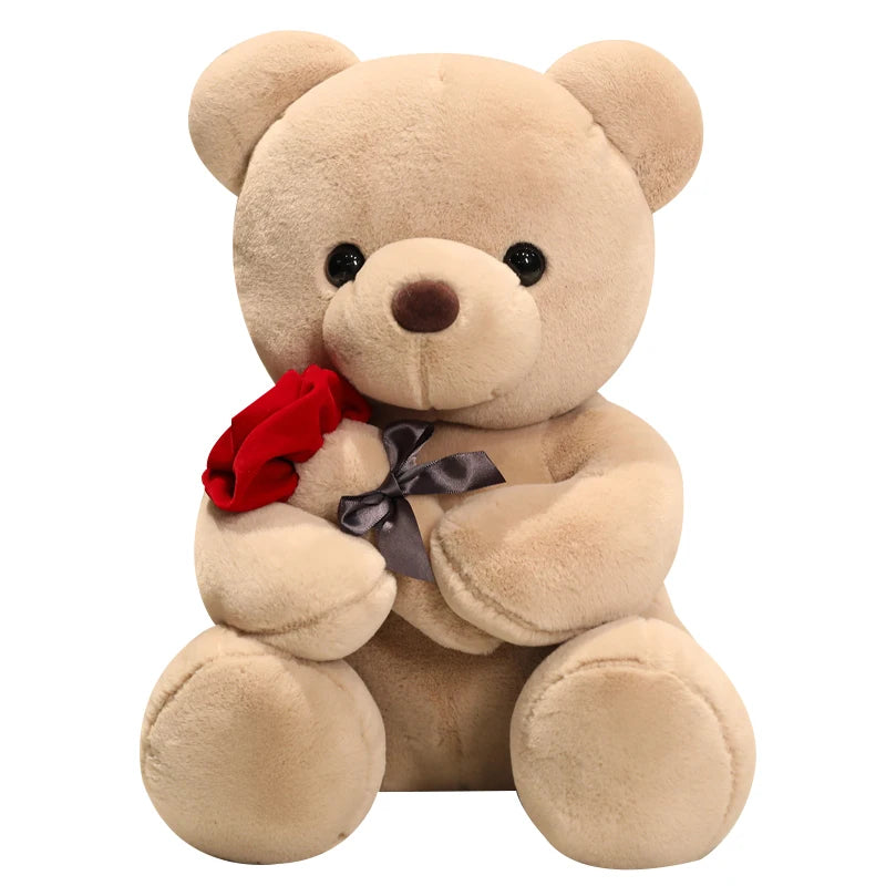 High Quantity Valentine's Day Confession Gift Cute Rose Bear Doll Super Soft Plush Toy Little Bear Stuffed Animal Girlfriend