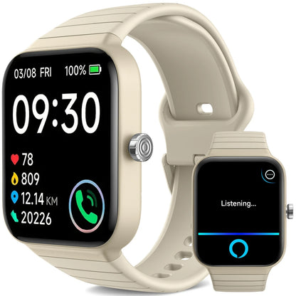 Smart Watch for Men Women With Alexa Built-in, 1.95" Smartwatch With Wireless Call, 100+ Sport Modes, Fitness Activity Tracker