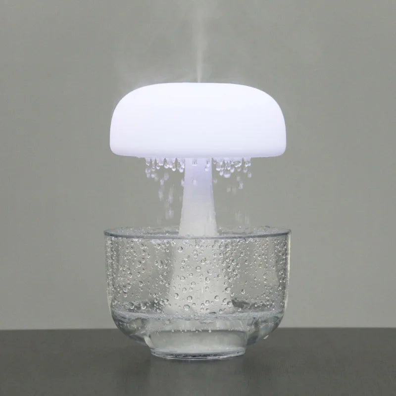Christmas Gift White Noise Machine Rain Drop Humidifier Mushroom Rain Cloud Humidifier Raindrop Lamp Table Rain Water Diffuser
