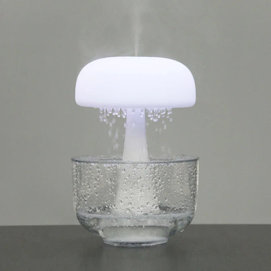 Christmas Gift White Noise Machine Rain Drop Humidifier Mushroom Rain Cloud Humidifier Raindrop Lamp Table Rain Water Diffuser