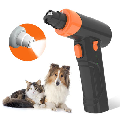 USB Rechargeable LED Light Dog Nail Grinder Ergonomic Design 3 Speeds Trimmer/Groomer for Quiet Low Noise Pet Care