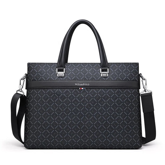 Business Men Office Bag Casual Men Briefcase Leather Laptop Bags Luxury 14 Inch Laptop PVC Briefcase Bag
